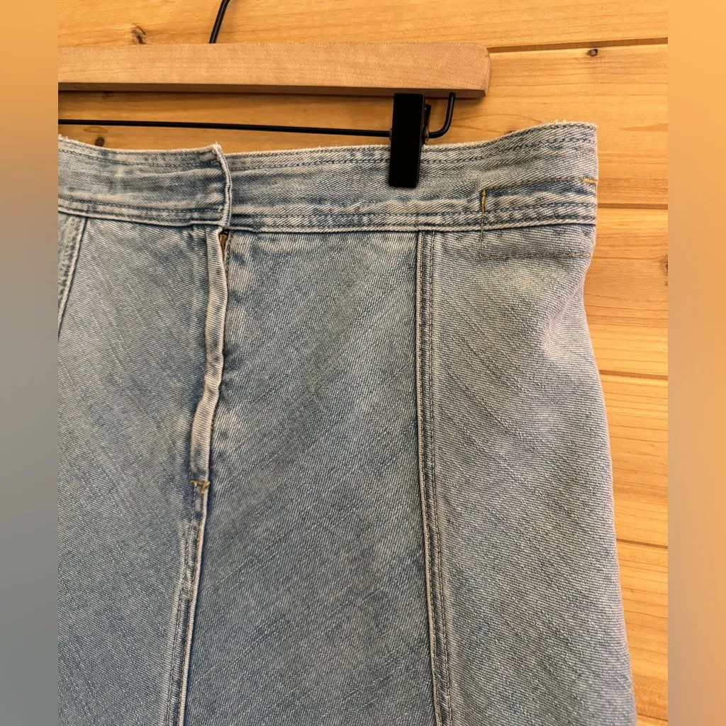 Y2K GAP Size Medium Light Blue Denim A Line Cotton Skater Skirt Western Summer - Image 4