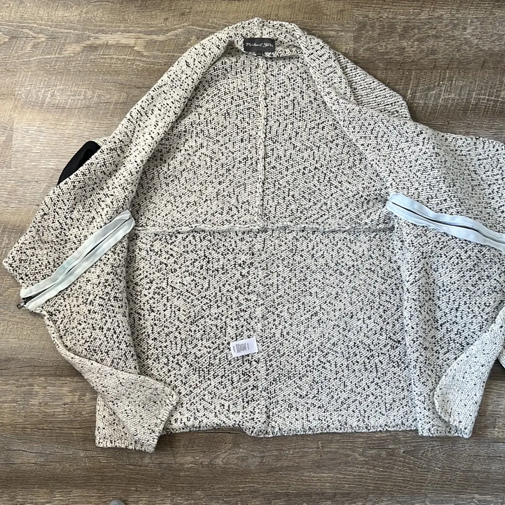 Michael Stars Cardigan With Leather Accents RN# 102146 Size Small - Image 4