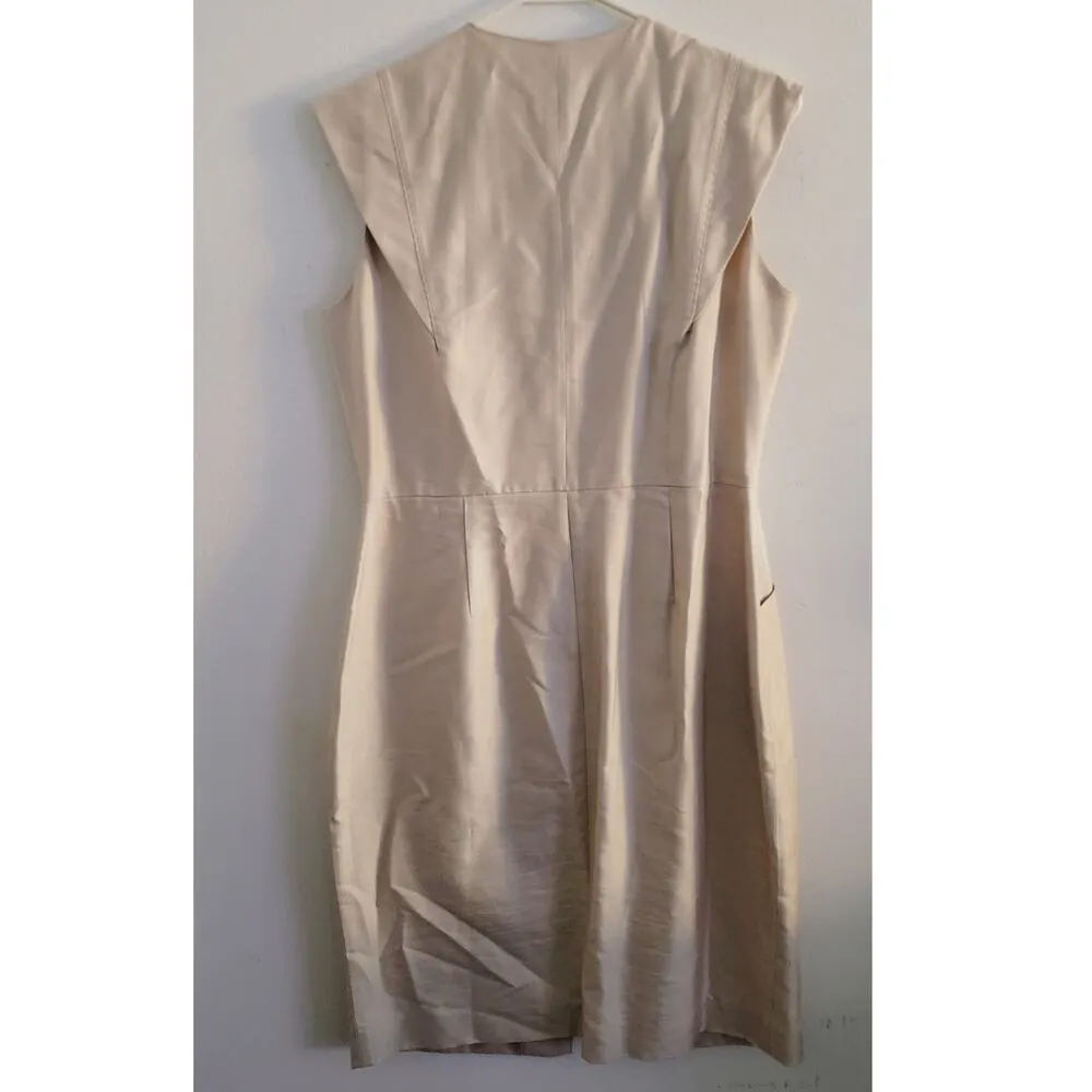 CH Carolina Herrera Zip Front Sleeveless Sheath Dress Cream *NO BELT - READ* - Image 3