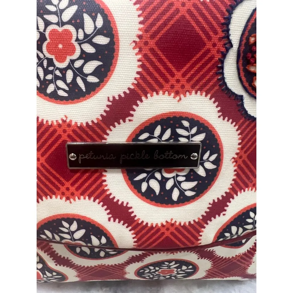 Petunia Pickle Bottom Diaper Bag Red Floral Boxy Backpack Convertible Tot - Image 6