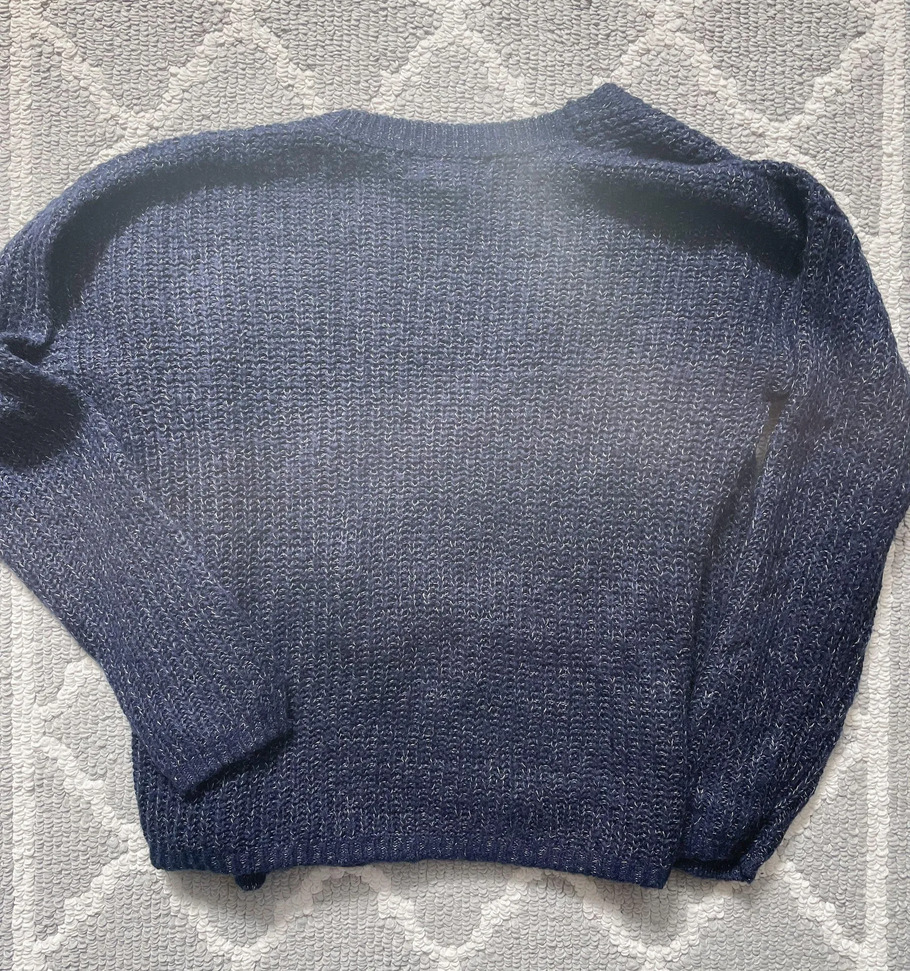 Blue Wrap Crossover Knit Jumper Sweater - Image 4