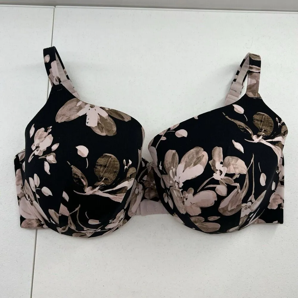 Cacique 44F Bra True Embrace T-Shirt Balconette Lightly Lined Floral Underwired - Image 2