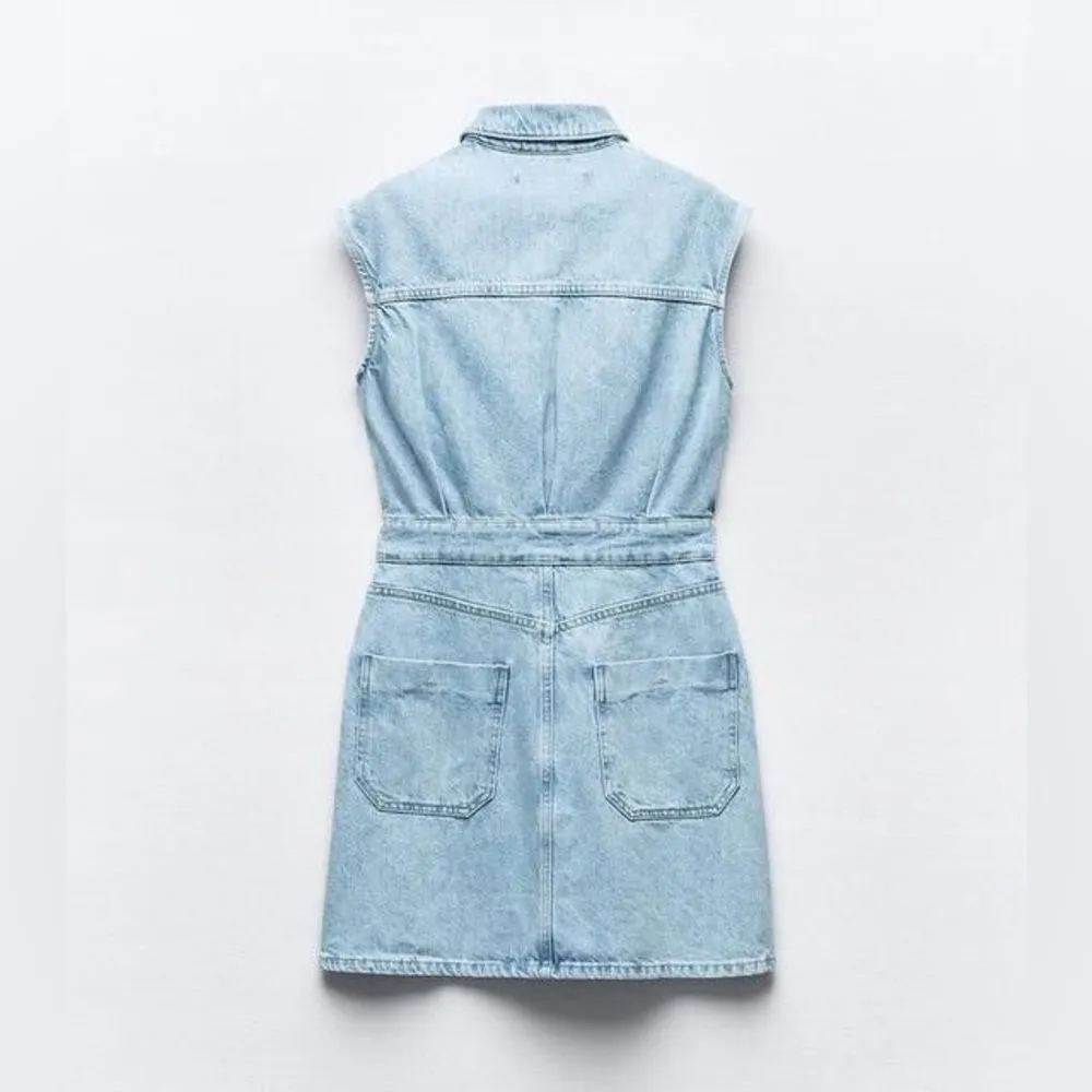 NWT ZARA SLEEVELESS Z1975 DENIM MINI DRESS Size Small - Image 6
