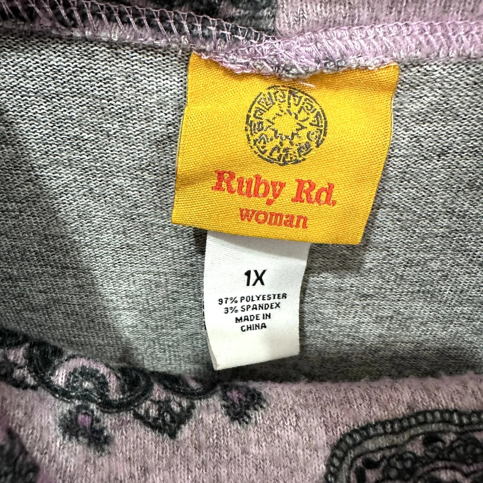 Ruby Rd Woman 1X Purple Black Cowl Neck Top Y2K Indie Sleaze Retro Boho Grunge - Image 2