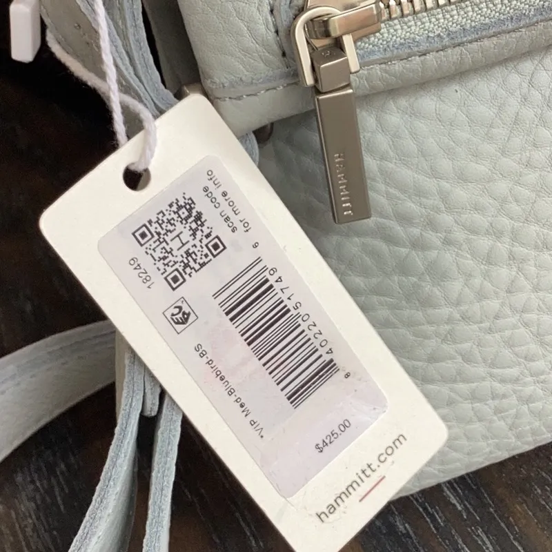 Hammitt VIP Med Bluebird Brushed Silver Leather Crossbody Bag - Image 5