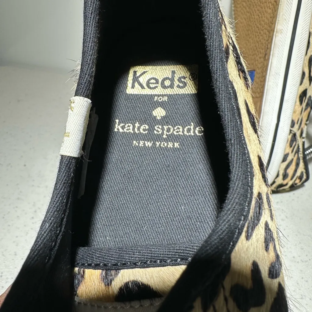 KEDS X KATE SPADE NEW YORK Kickstart Genuine Calf Hair Sneaker Cheetah Print 7.5 - Image 7