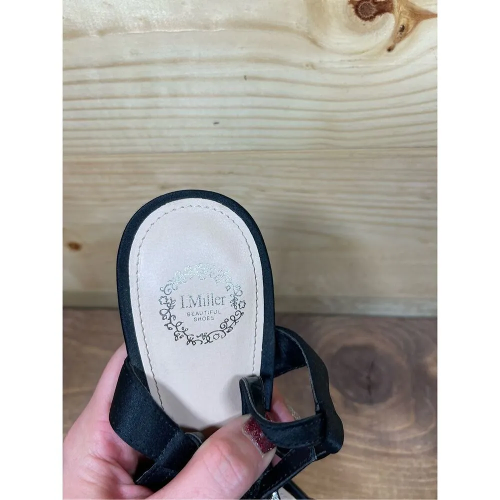 I. Miller  Women's Black Silver Studded Rhinestone High 4" Heels Size 8.5M - Image 10