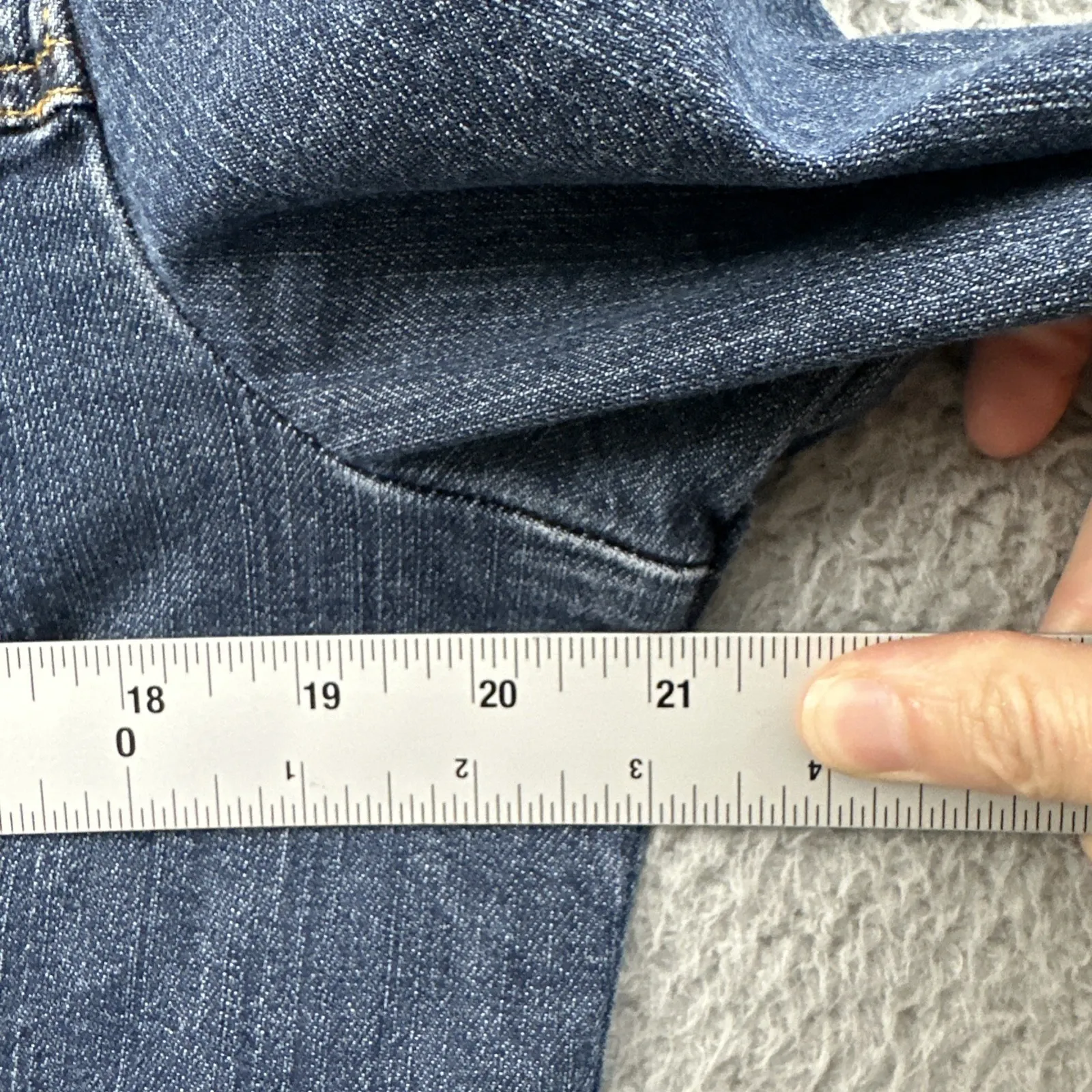 Coldwater Creek Denim Jean Jacket Tweed Trim Boho Stretch Button Down Women's 16 - Image 7