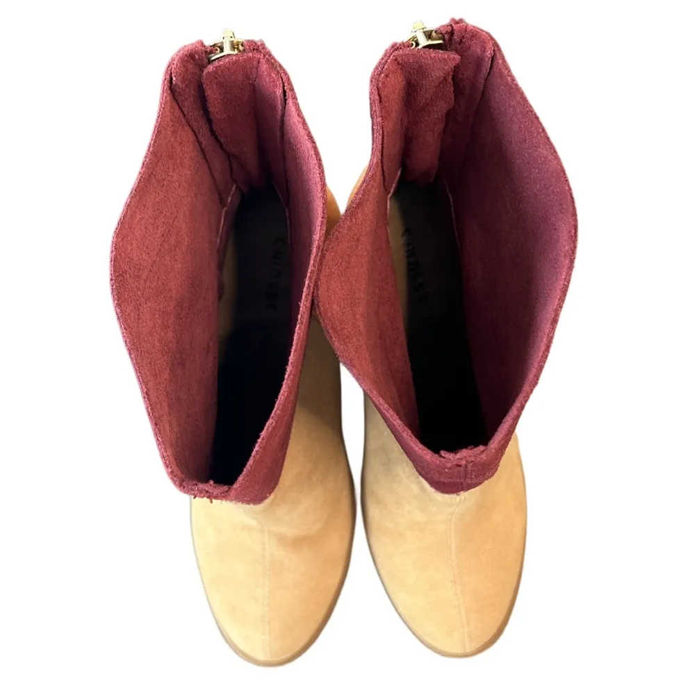 C. laundry earthy colorblock patchwork classic heel fall suede boots NWOT 8.5 - Image 8