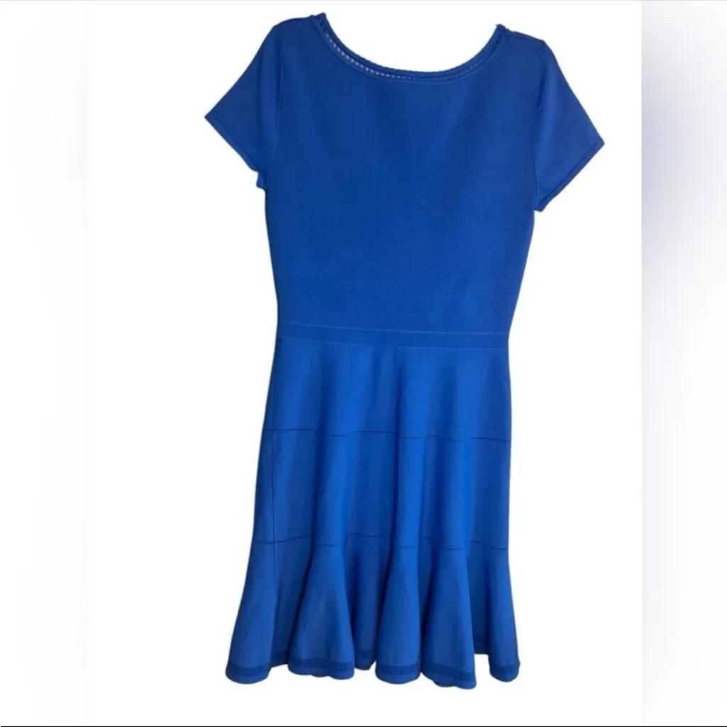 DVF Diane von Furstenberg St. Petersburg Dress M/L Vibrant Blue Knit - Image 5