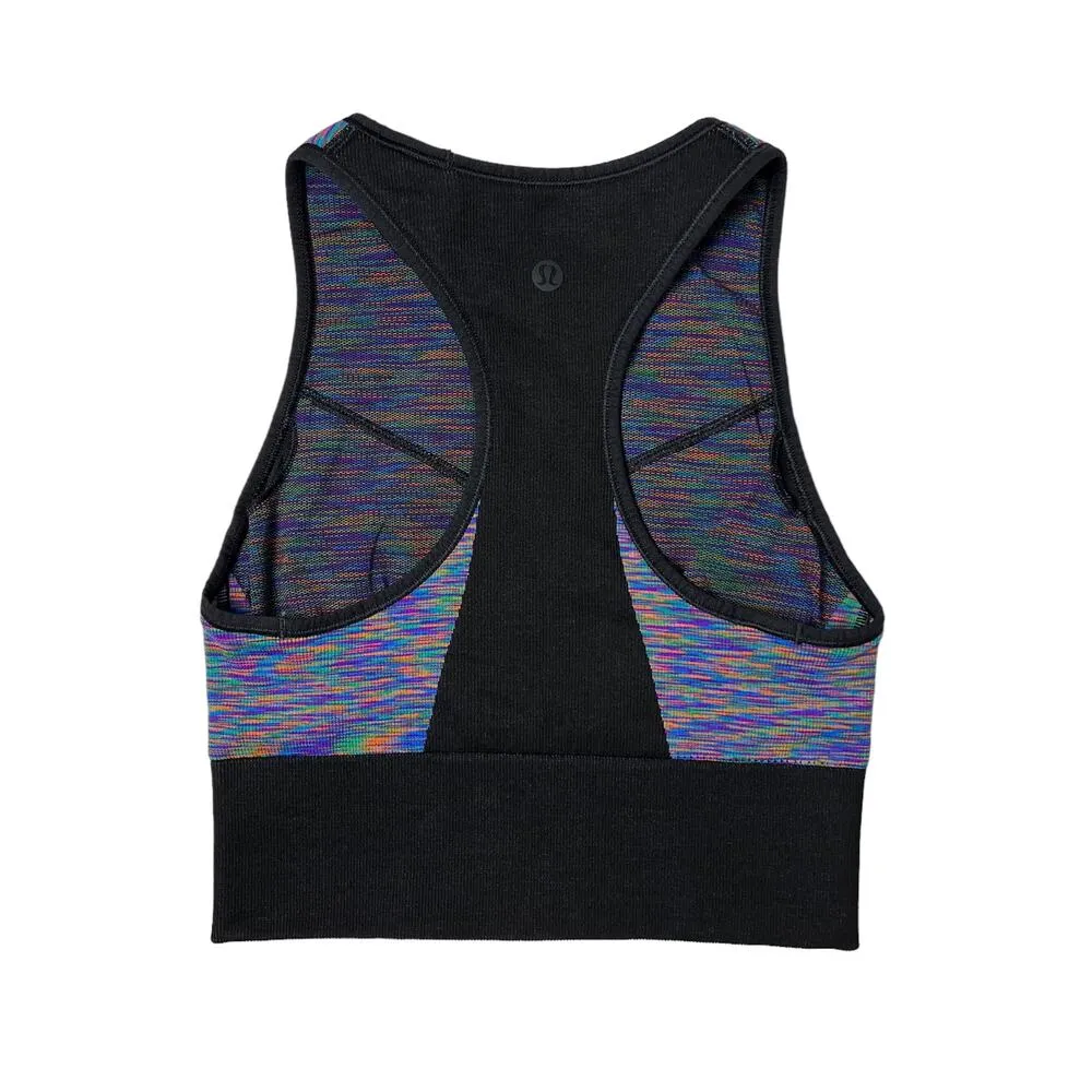 lululemon love revealed high neck bra crop top black rainbow - Image 6