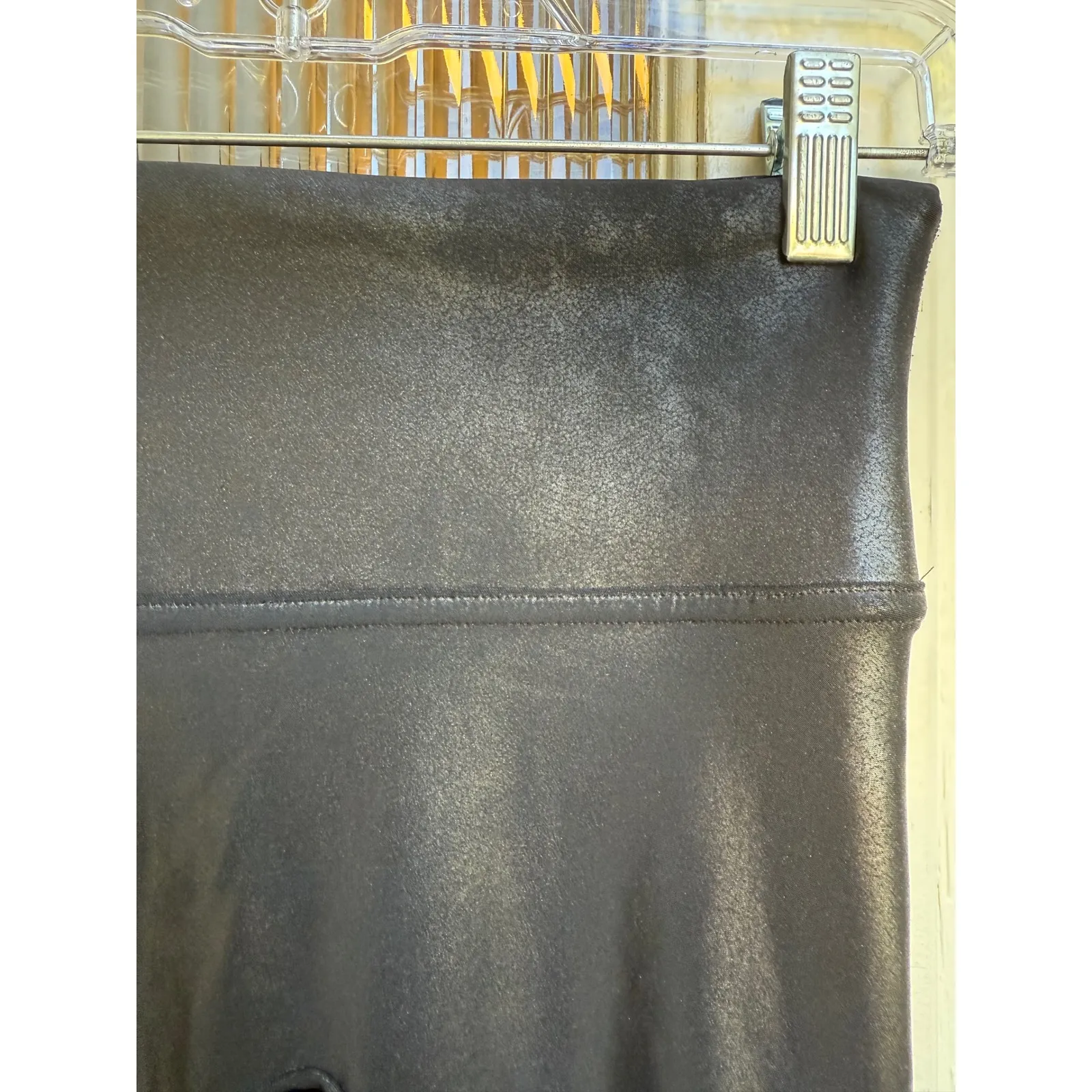 Spanx Faux Leather Leggings High Waisted Black Size Small Petite Pants Tights‎ - Image 3