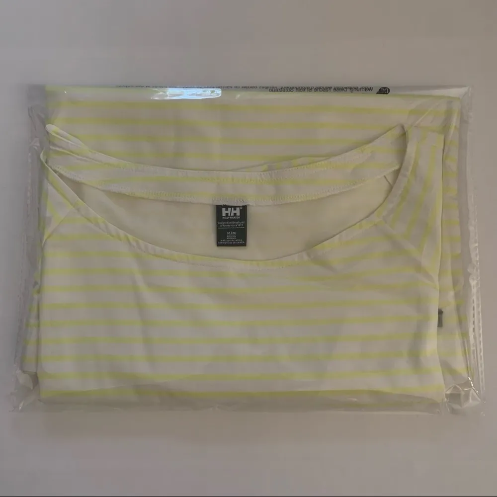 Sunny Lime Stripes Quick Dry Boatneck Short Sleeve Top Size M - Image 7