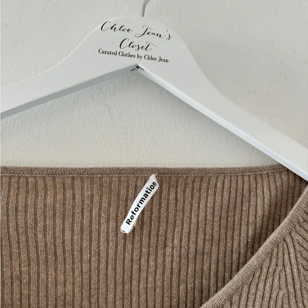 Reformation  Hart Brown Cashmere Sweater XS - Image 5