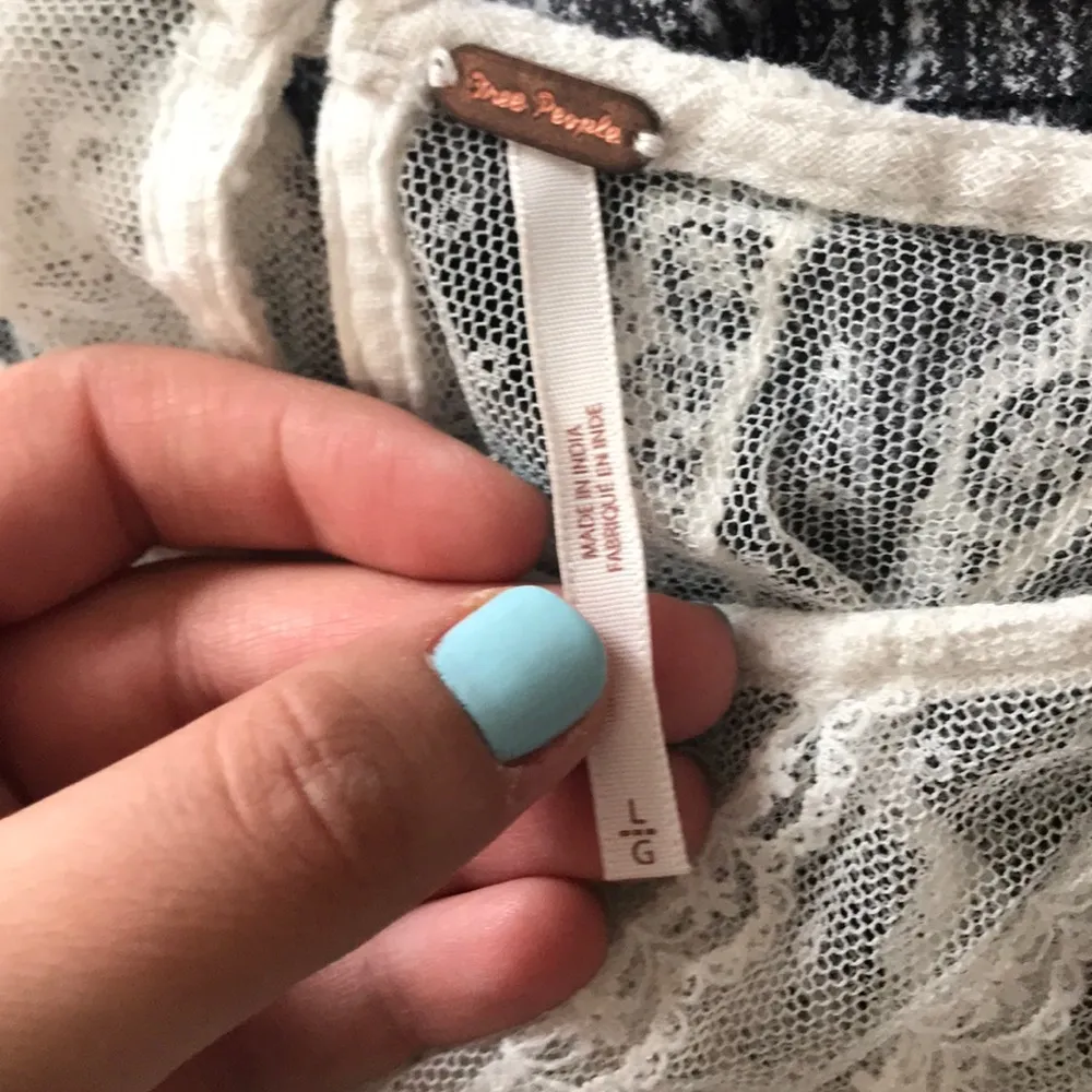 Free People Lace Cream Open Back Top - Image 3