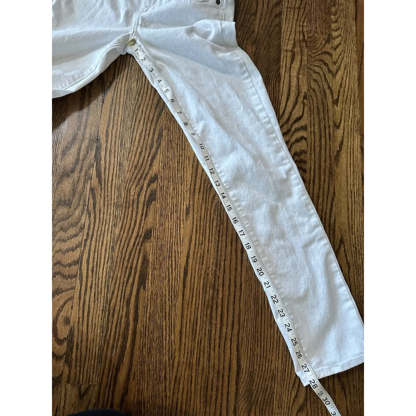 Paige Skyline Ankle Peg Jeans Womens Size 26 US Size 2 Optic White Stretch‎ EUC - Image 8