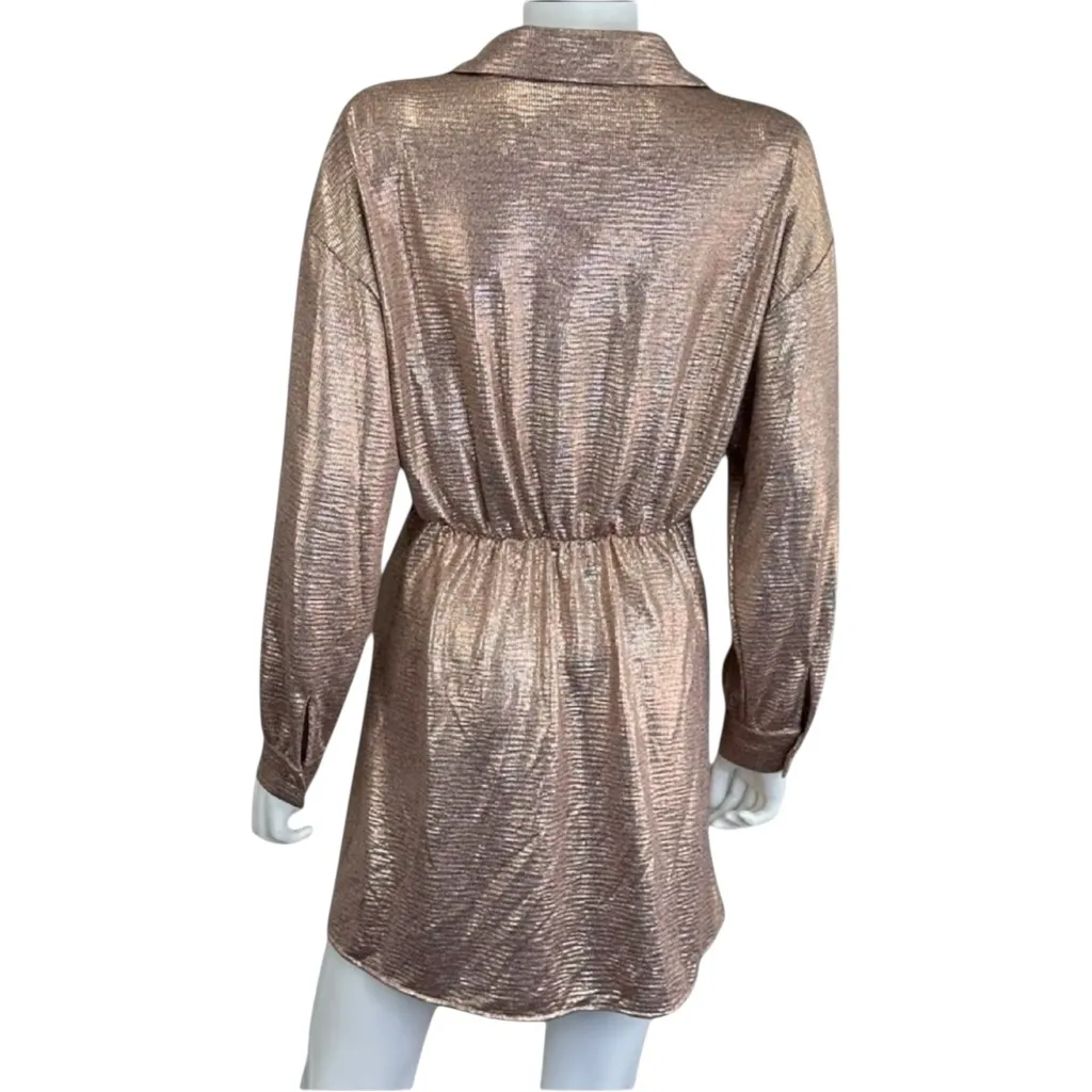 SELF CONTRAST NWT Rose Gold Mini Dress Size L Pink Size L - Image 3