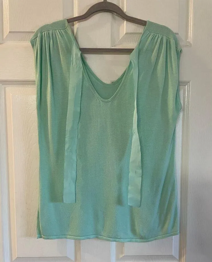 Lilly Pulitzer  mint green tie back Grady sweater size L - Image 5