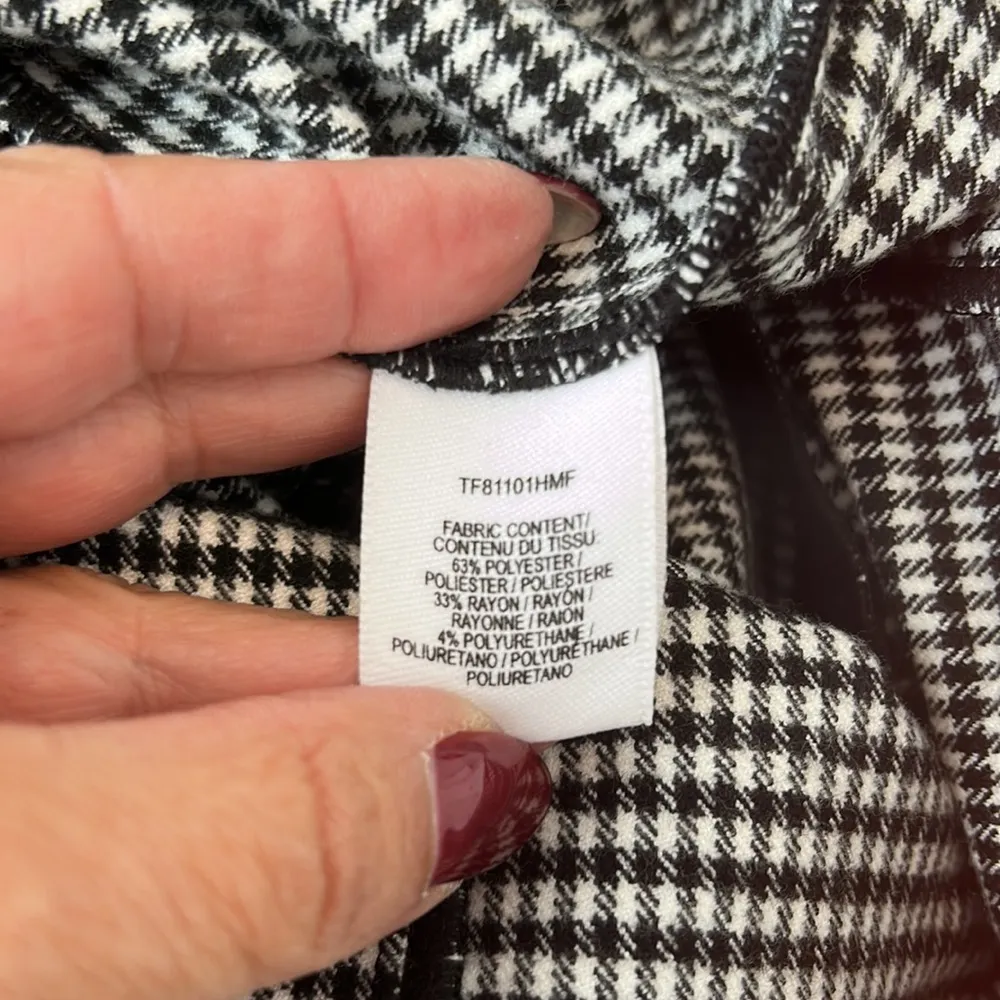 Derek Lam 10 Crosby Houndstooth Crop Flare Pants Black Size 4 - Image 8