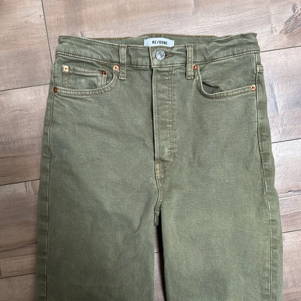RE/DONE 70”s High Rise Stove Pipe Jeans in Sage Green Size 26 - Image 8