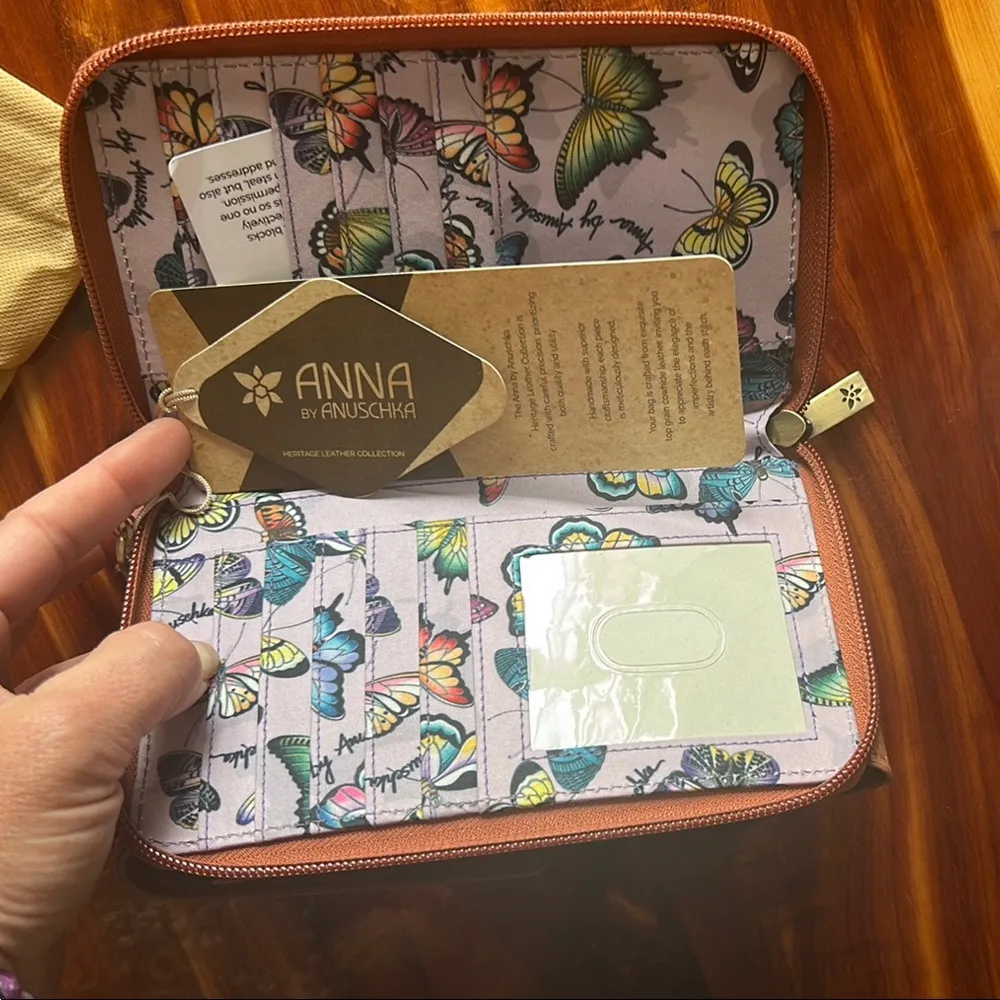 Anuschka  Embossed Brown Wallet - Image 5