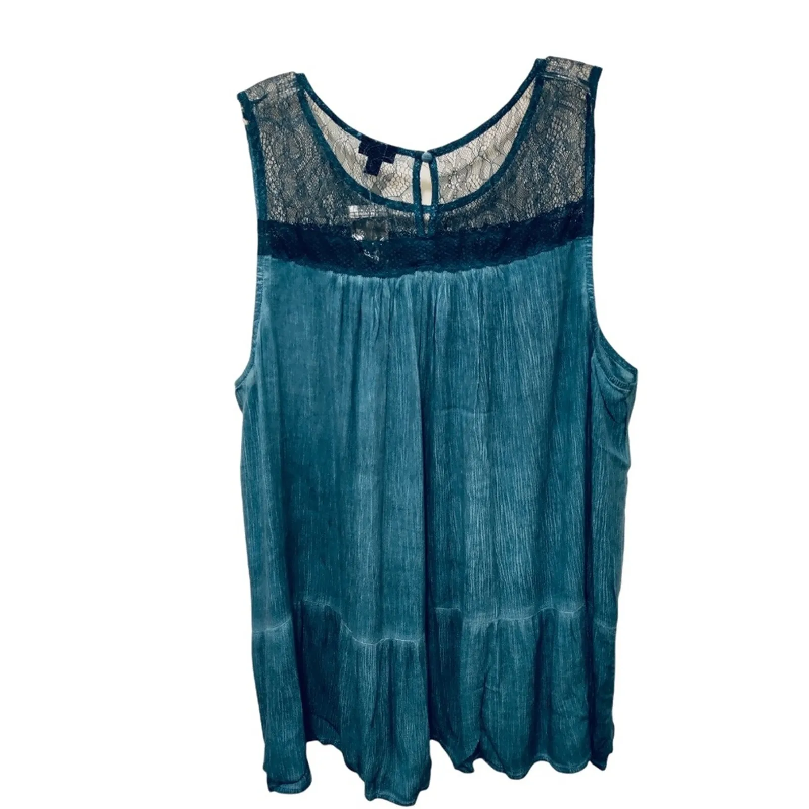 Torrid Lace Trim Tank - Gauze Mineral‎ Wash Blue 4X NWT - Image 7