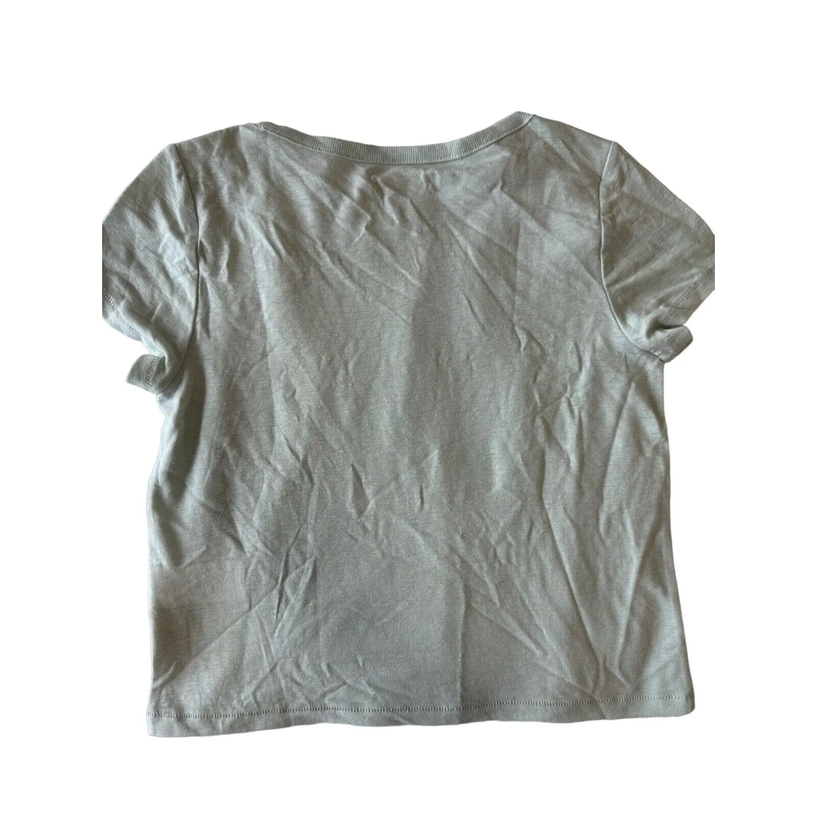 Madewell Contrast Bib Casual Crop Everyday Stretch Tee Iced Mint NWT M - Image 4