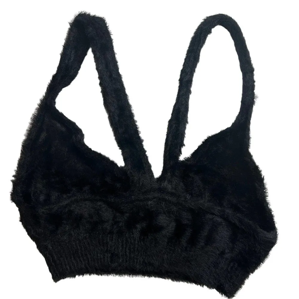 For Love and Lemons Devin Fuzzy Crop Black Size Small New - Image 29