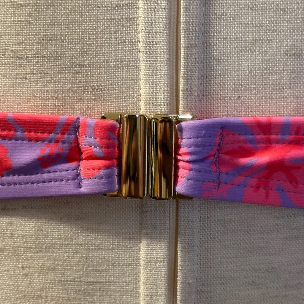 Kulani Kinis Pink Purple Bikini Top Cherry Berry Padded Underwire Large NWT - Image 6