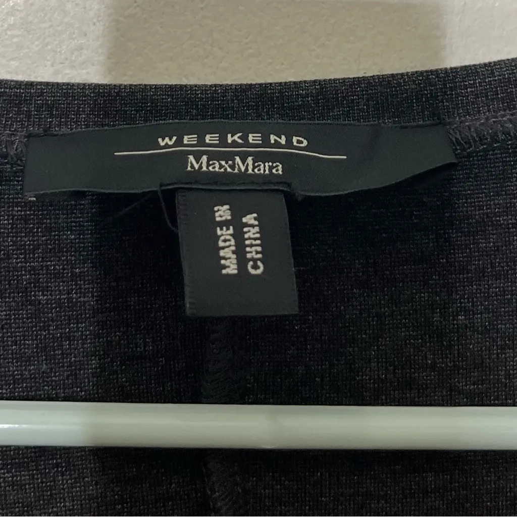 Weekend Max Mara Fit & Flare Jersey Dress L Charcoal Gray Minimalist Workwear - Image 7