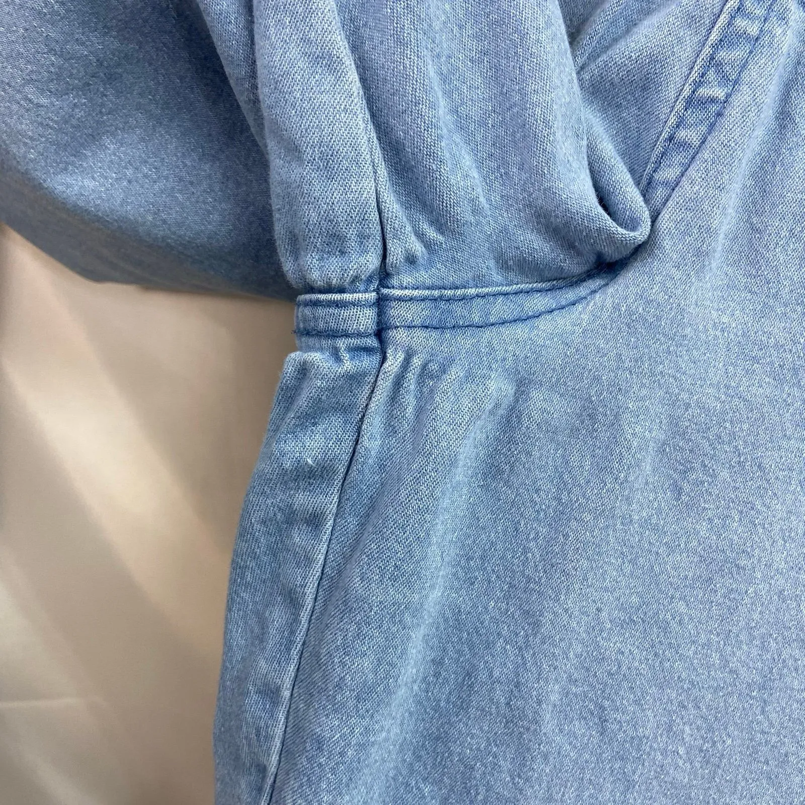 Denim & Company women's light wash pull on deep pocket straight jeans stretch LP Size undefined - Image 3