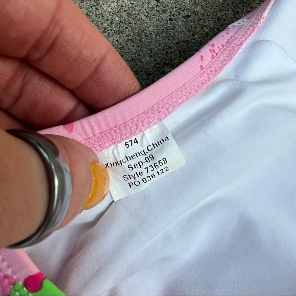 Lilly Pulitzer Pink and Green Floral Halter Tankini Bikini Set XS - Image 6