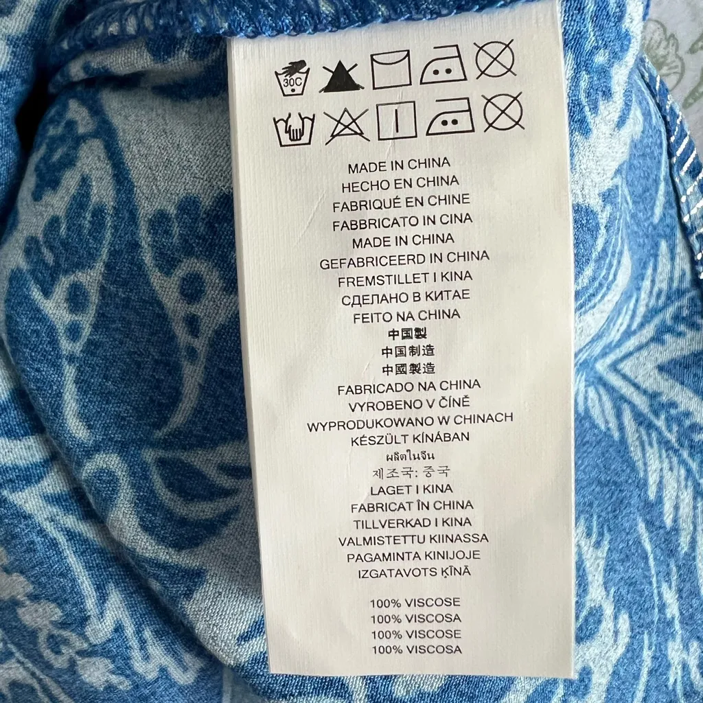 MICHAEL Michael KORS NWT Navy&Blue Damask Metallic Top Sleeveless Peplum Size M - Image 6