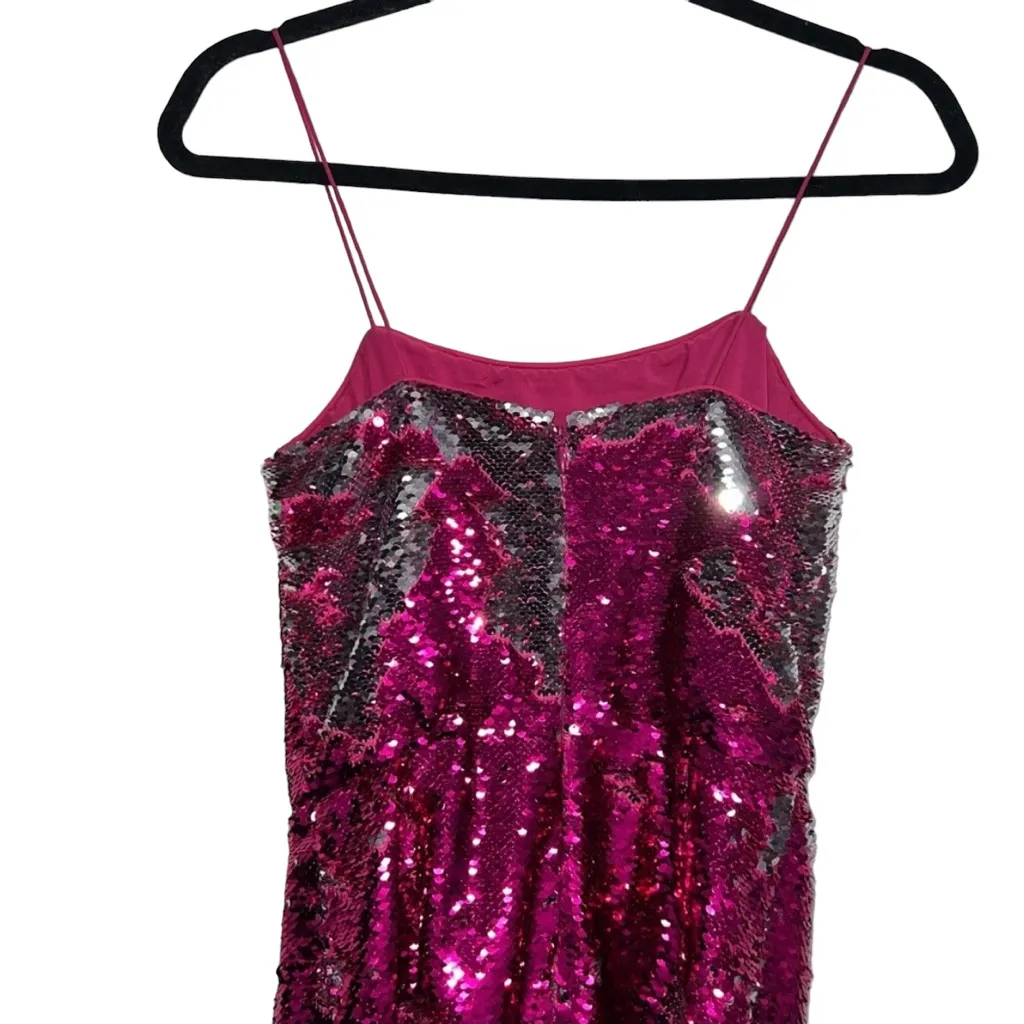 NEW NWT 10 Crosby Derek Lam Lani Fuchsia/Silver Sequined Dress - Image 10