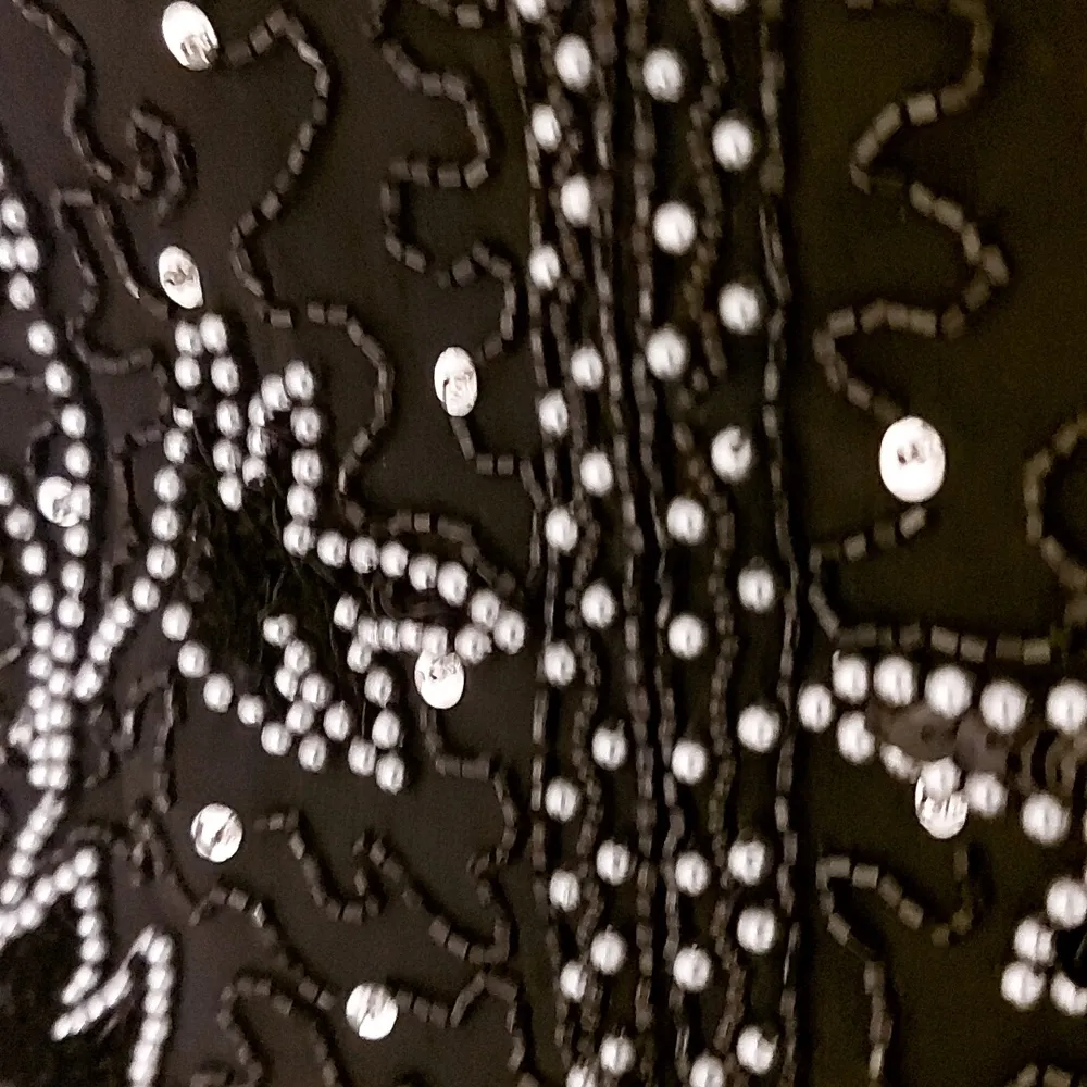 Mon Cheri Bridals Black Sequin Beaded Two Piece Top & Pants Set SIZE 38 - Image 5