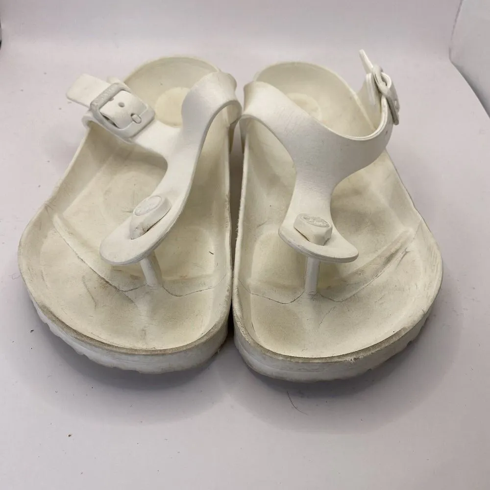 Birkenstock White Gizeh EVA Rubber Toe Sandals Slides Shoes Women's Size 36 US 5 - Image 2