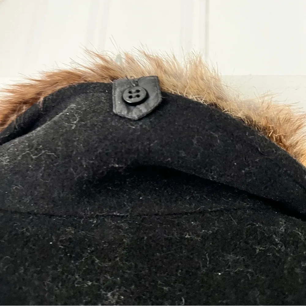 Lark & Ro Women’s Black Wool Blend Heavyweight Faux fur Collar Winter coat XS - Image 6