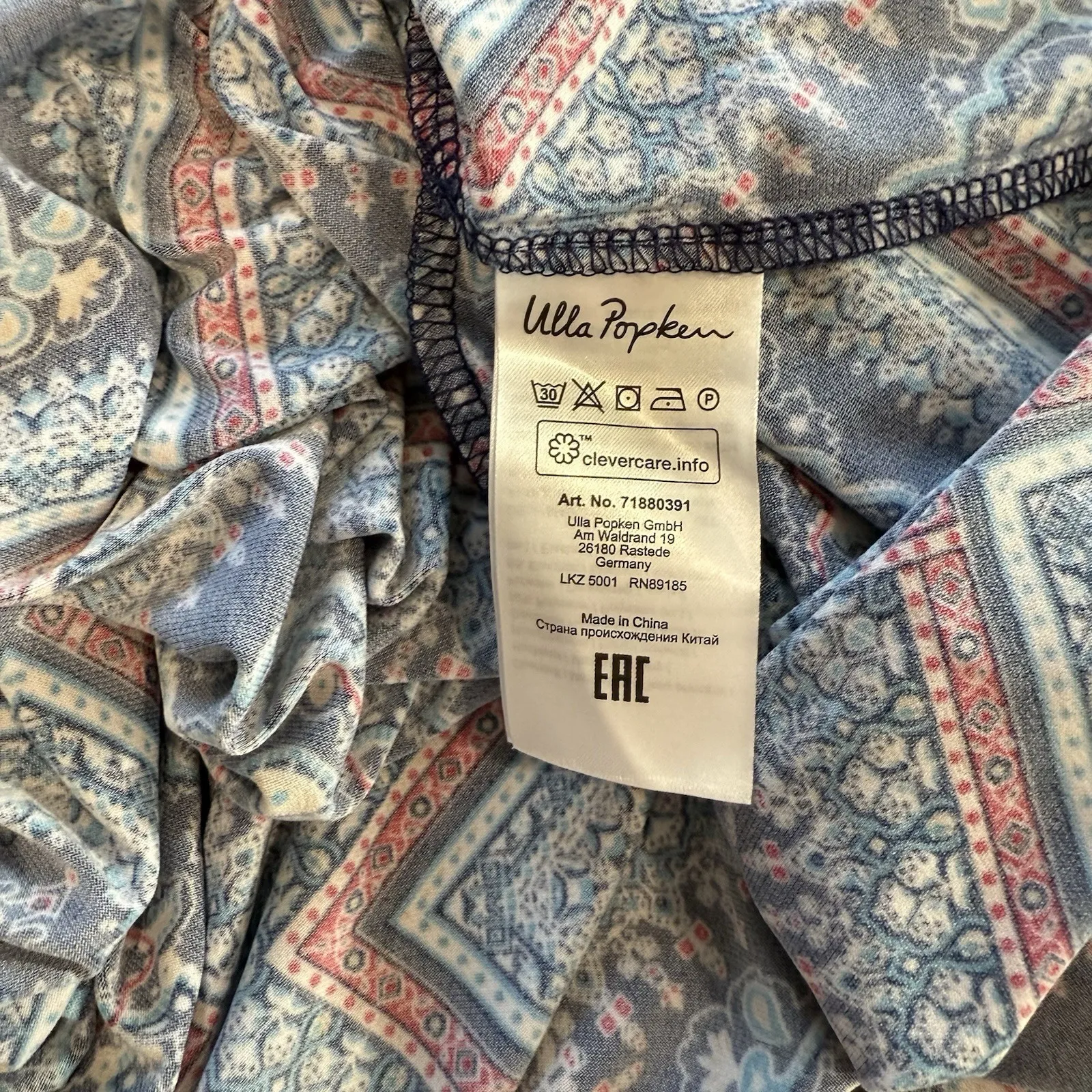 Ulla Popken Blue Medallion Jersey Empire Pockets A - Image 11