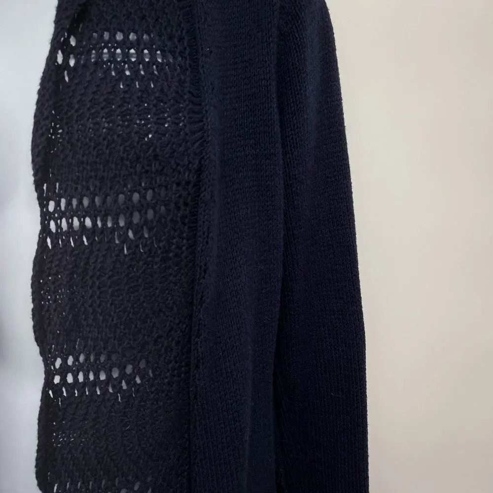 Skies are Blue Crochet Knit Cardigan Sweater Long Sleeve Open Front Pockets - Image 93