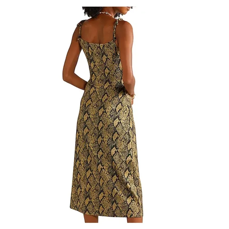 Solid and Striped Snake-Print Wrap Dress Size Large‎ - Image 4