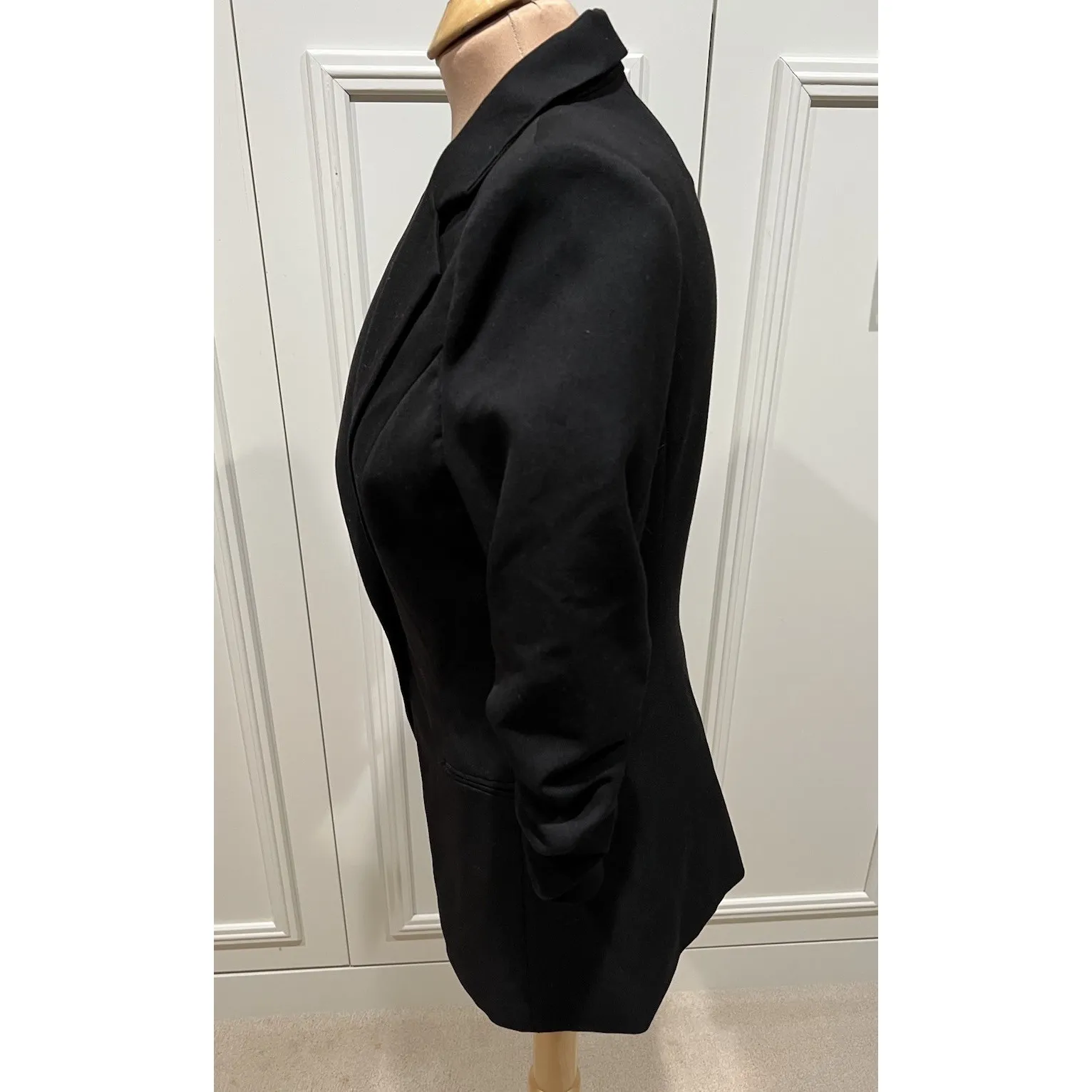 Cache Cache Black Single Button Blazer Size 170 Minimalist Classic Career - Image 4