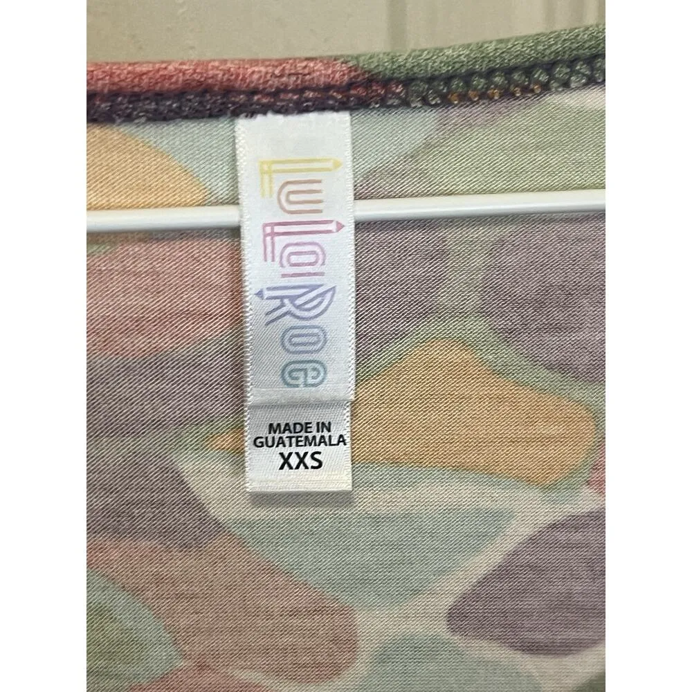 LulaRoe XXS Buttery Soft perfect T Multi Color Geometric Pattern - Image 6