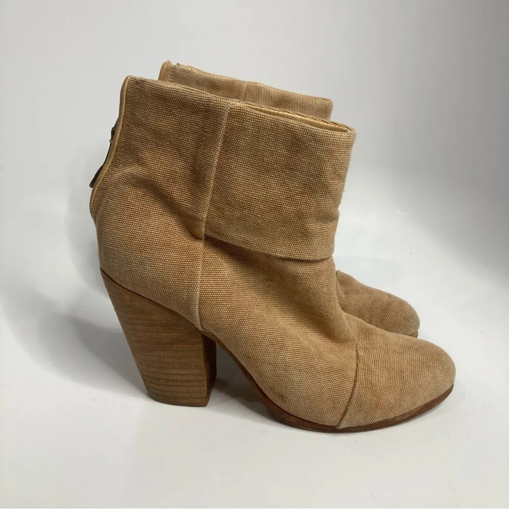 Rag & Bone Newbury Canvas ankle‎ boots camel size 9.5 - Image 4