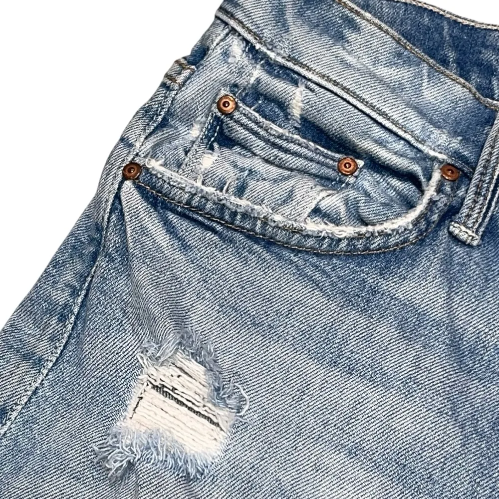 Mother Superior The Tomcat Distressed Straight Leg Jeans In The Confession 26 Blue - Image 7