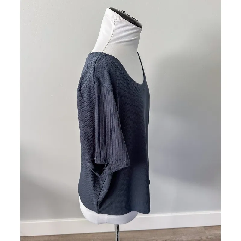 Adore Me Gray Ribbed Top - Image 3