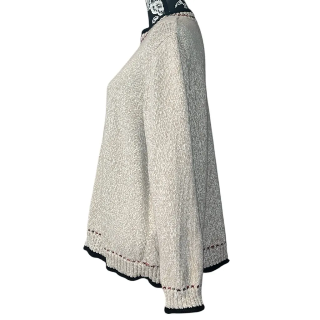 Vintage CJ Banks Scottie Dog Hand Embroidered Sweater Tan Size 1X - Image 4