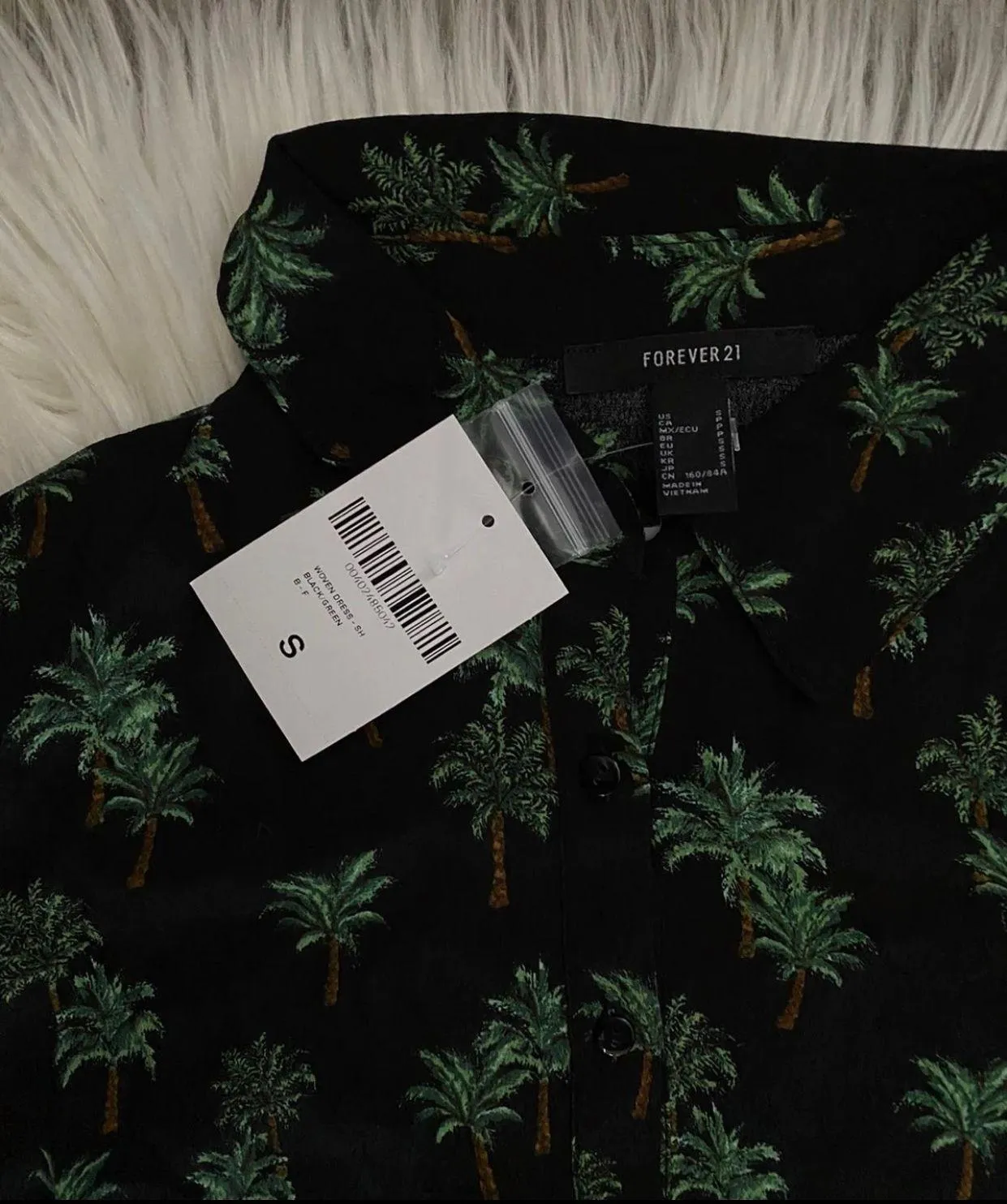 Woven Palm Tree Print Dress - Image 10