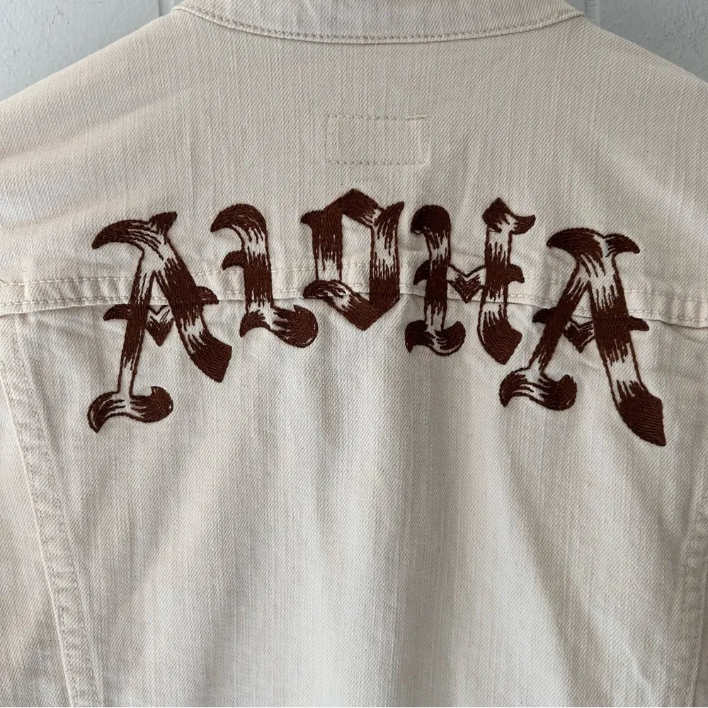 Mother Ivory Bruiser Denim Jacket Aloha Floral Tropical D3 Green - Image 6