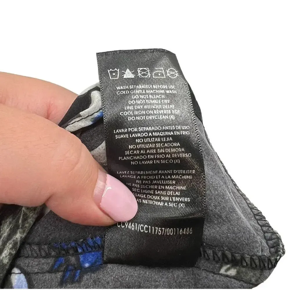 City Chic Geometric Floral Print Ultra Blue Zip Front Dress Black Plus‎ Size 16 - Image 11