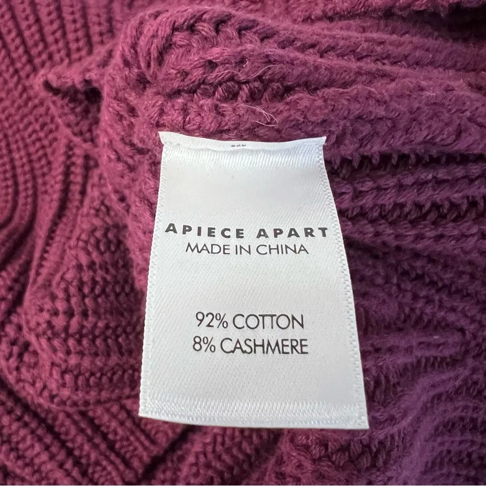 Apiece Apart Eco Nueva Merel sweater in wine tasting Sz XS - Image 9